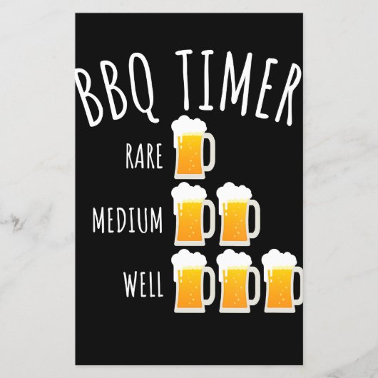BBQ | BBQ Timer Beer Drink Funny Grilling Flyer (Voorkant)