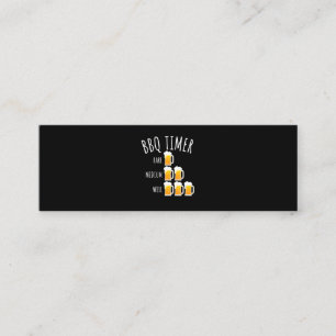 BBQ BBQ Timer Beer Drink Funny Grilling Mini Visitekaartje