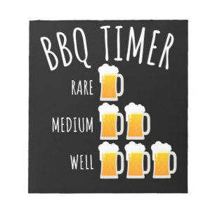 BBQ BBQ Timer Beer Drink Funny Grilling Notitieblok