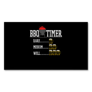 BBQ BBQ Timer Funny Beer Steak Grilling Grill Magnetisch Visitekaartje