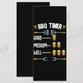 BBQ | BBQ Timer Rare Medium Well Beer Drinker Menu (Voorkant / Achterkant)