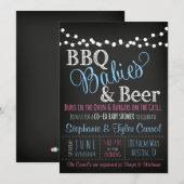 BBQ Bébés et invitation au baby shower de la bière (Devant / Derrière)