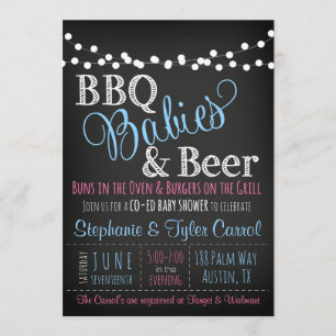 BBQ Bébés et invitation au baby shower de la bière