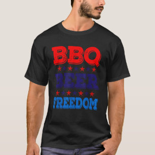 BBQ Beer Freedom America USA Partij 4 juli Som T-shirt