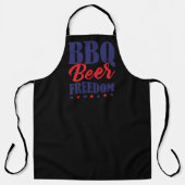 BBQ Beer Freedom Grand tablier noir (Recto)