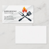 BBQ-besteklogo | Restaurant Visitekaartje (Voorkant / Achterkant)