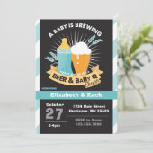 BBQ bier Baby shower Uitnodiging (Staand voorkant)
