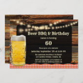 BBQ Bière Anniversaire Fête Invitation (Devant / Derrière)