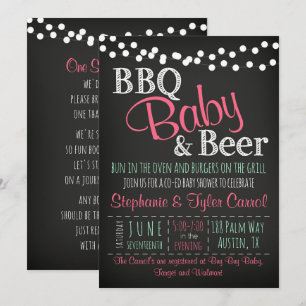 BBQ Bière BaBy-Q Carte de livre et invitation à la