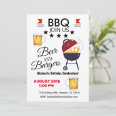 BBQ Bière Et Burgers Invitation Anniversaire (Debout devant)