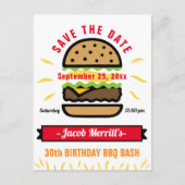 BBQ Birthday Basis Elke leeftijd waarop u de datum Briefkaart (Voorkant)