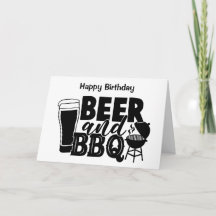 BBQ Birthday Card - Beer en BBQ - 