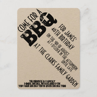 BBQ Birthday INVITATIE Kaart