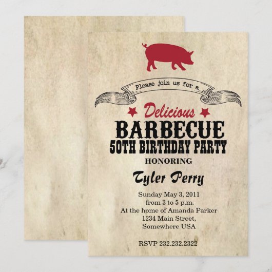 BBQ Birthday Kaart (Voorkant / Achterkant)