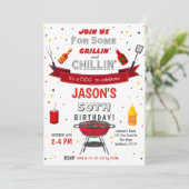 BBQ Birthday Uitnodiging (Staand voorkant)
