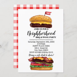 BBQ Block Party Hamburger Nabuurschaps Summer Bash Kaart