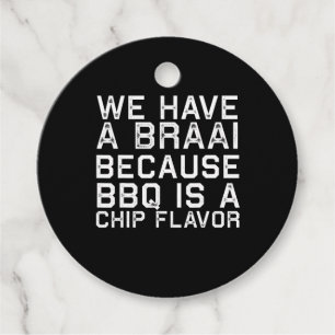 BBQ Braai Funny South Africa Family BBQ Gift Bedankjes Labels