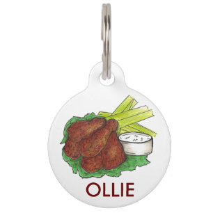 BBQ Buffalo Hot Spicy Chicken Wings Foodie Celery Huisdierpenning