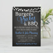 BBQ Burgers Baby Coed Boy Baby shower Invitation (Debout devant)