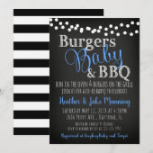 BBQ Burgers Baby Coed Boy Baby shower Invitation (Devant / Derrière)