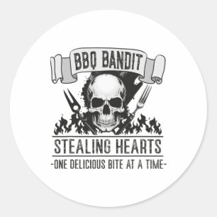 BBQ Byndit Stealing Hearts Grappig Grillen BBQ Lie Ronde Sticker