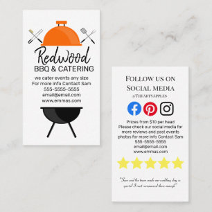 BBQ catering hoesje roast bruiloft fundraisers Visitekaartje