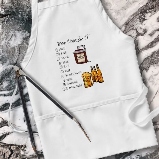 BBQ Checklist Apron Standaard Schort