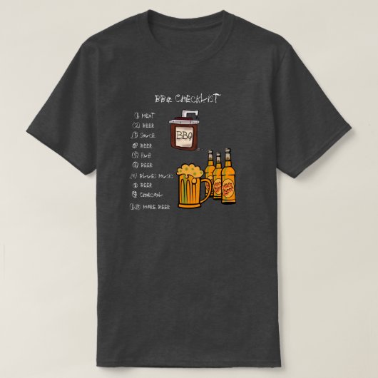 BBQ Checklist (Front) TShirt (Design voorkant)
