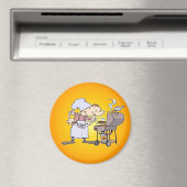 BBQ chef-kok grillen burgers Magneet (Insitu (Vaatwasser))