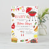 BBQ Children's BABY-Q Baby Shower Invitation (Debout devant)