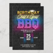 BBQ Chill & Grill Anniversaire Fête Invitation (Devant / Derrière)