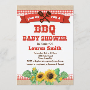 BBQ Cookout Baby shower Invitation Card Kaart