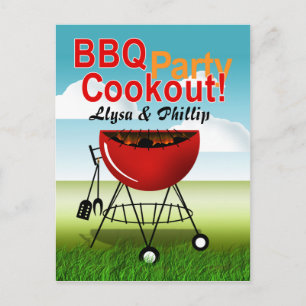 BBQ Cookout - Carte postale de la partie Engagemen
