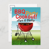 BBQ Cookout - Carte postale de la partie Engagemen (Devant / Derrière)