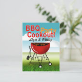 BBQ Cookout - Carte postale de la partie Engagemen (Debout devant)