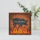 BBQ Cookout Pig Pickin' ! Save The Date (Staand voorkant)