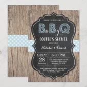 BBQ Couples Douche Invitation bébé Q Jardin Garçon (Devant / Derrière)