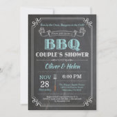 BBQ Couples Showboard Invitation Aqua (Devant)