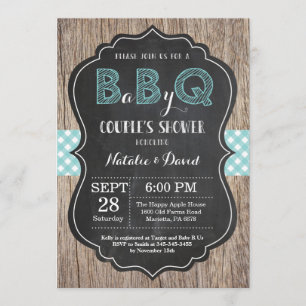 BBQ Couples Shower Invitation Baby Q Backyard Basi Kaart