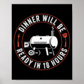Bbq Dad Funny Smoking Meat Smoker Barbecue Dad App Poster (Voorkant)