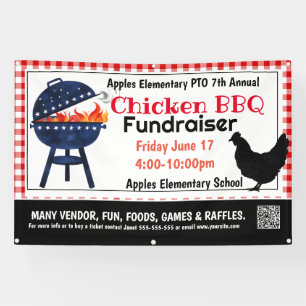 BBQ DE POULET Collecte de fonds PTO PTA Bannière d