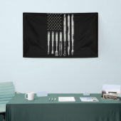 BBQ Design Smoking Barbecue USA Flag Spandoek (Beurs)
