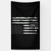 BBQ Design Smoking Barbecue USA Flag Spandoek (Verticaal)