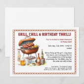 BBQ d'été Invitation d'anniversaire avec Jardin de (Devant / Derrière)