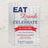 BBQ d'été Red White and Blue Invitation (Devant / Derrière)