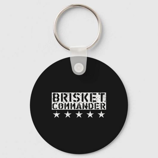[bbq Dude] Brisket Commander Bbq Shirt  Sleutelhanger (Voorkant)