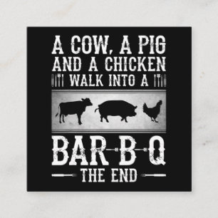 BBQ Een Koe A-varken en een kippendraait in de B Vierkante Visitekaartje