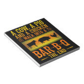 BBQ | Een Koe van een varken en een kippenkop in e Notitieblok (Schuin)