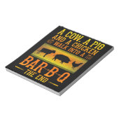 BBQ | Een Koe van een varken en een kippenkop in e Notitieblok (Gedraaid)
