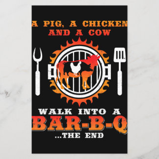 BBQ | Een varken en een kip lopen in een bar BBQ